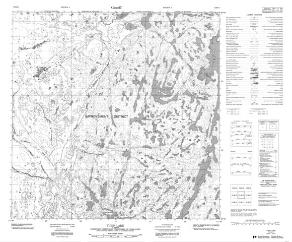 Tulip Lake Topographic Paper Map 074M14 at 1:50,000 scale