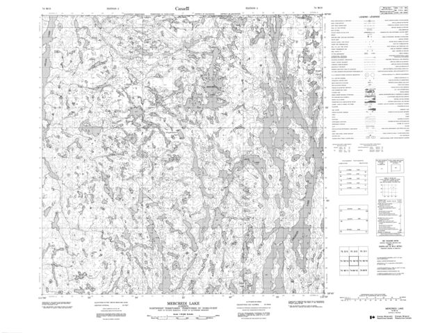 Mercredi Lake Topographic Paper Map 074M15 at 1:50,000 scale