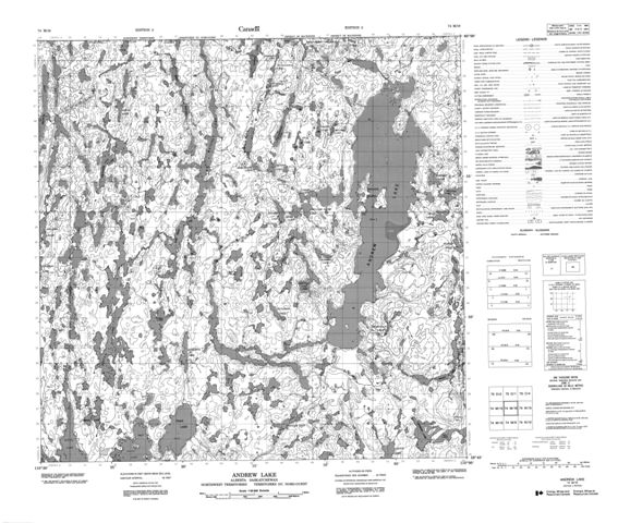 Andrew Lake Topographic Paper Map 074M16 at 1:50,000 scale
