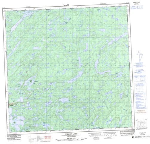 Forget Lake Topographic Paper Map 074N09 at 1:50,000 scale