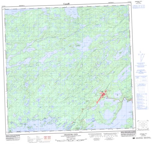 Uranium City Topographic Paper Map 074N10 at 1:50,000 scale