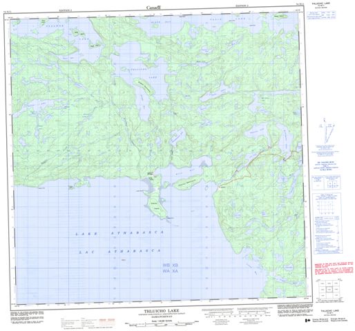 Thluicho Lake Topographic Paper Map 074N11 at 1:50,000 scale