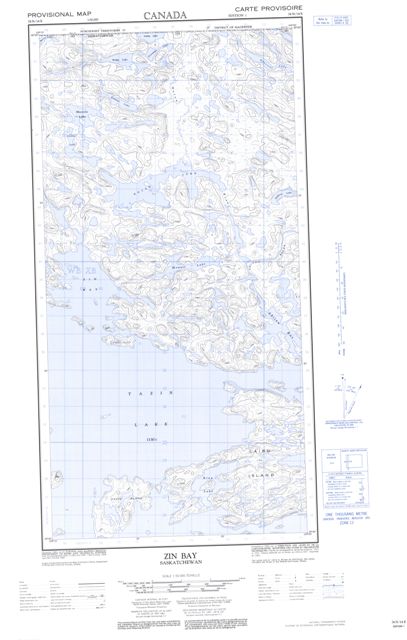 Zin Bay Topographic Paper Map 074N14E at 1:50,000 scale