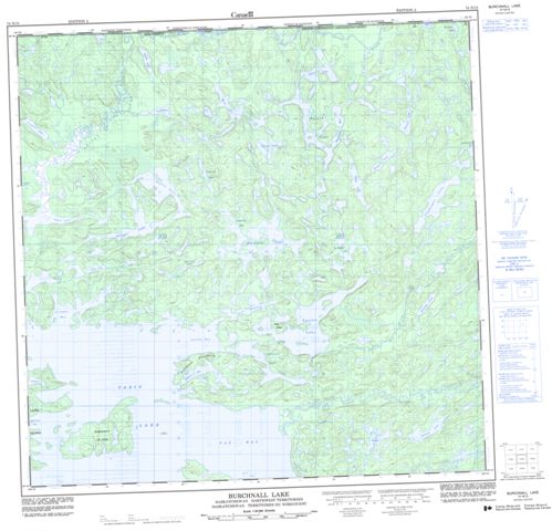 Burchnall Lake Topographic Paper Map 074N15 at 1:50,000 scale