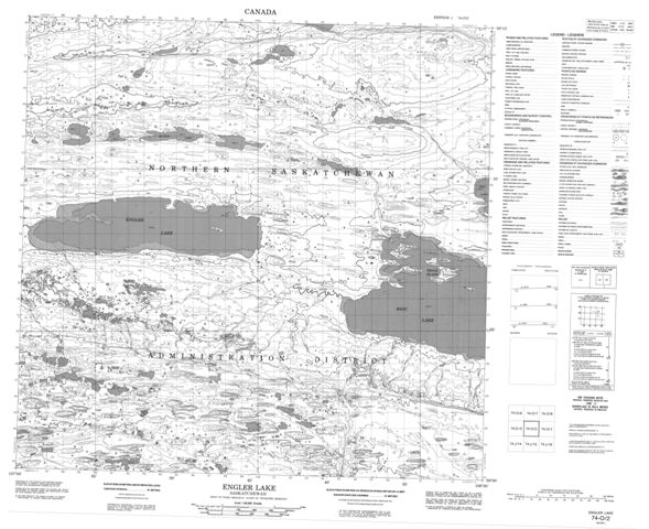 Engler Lake Topographic Paper Map 074O02 at 1:50,000 scale
