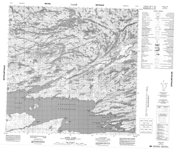 Lowe Lake Topographic Paper Map 074O07 at 1:50,000 scale
