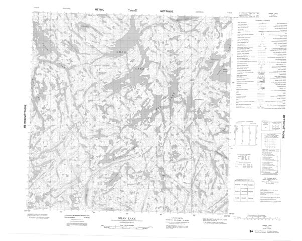 Oman Lake Topographic Paper Map 074O10 at 1:50,000 scale