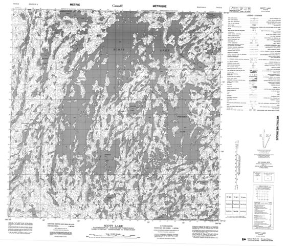 Scott Lake Topographic Paper Map 074O16 at 1:50,000 scale