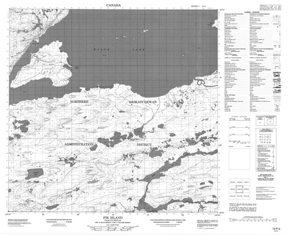 Fir Island Topographic Paper Map 074P03 at 1:50,000 scale