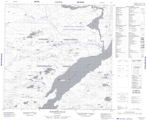 Elizabeth Falls Topographic Paper Map 074P04 at 1:50,000 scale