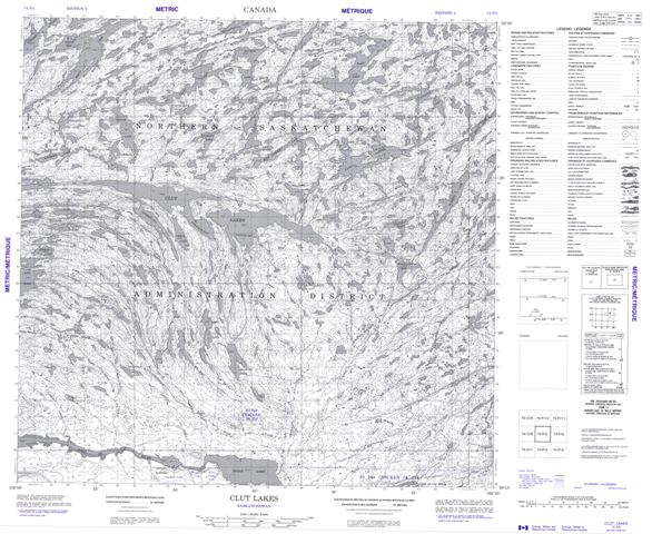 Clut Lakes Topographic Paper Map 074P05 at 1:50,000 scale