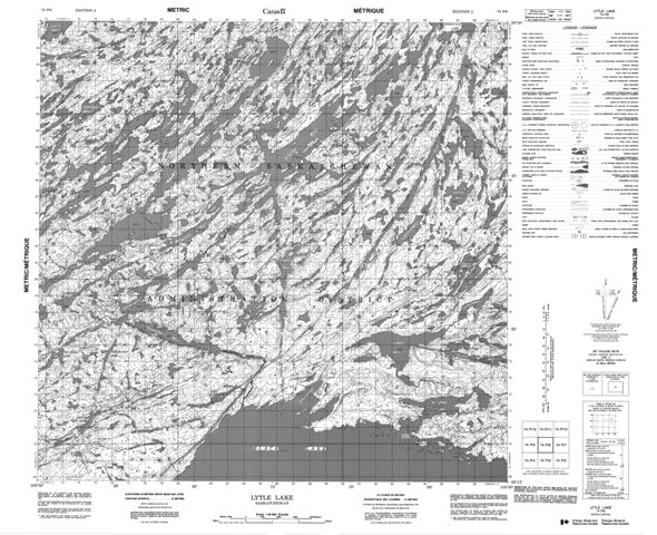 Lytle Lake Topographic Paper Map 074P06 at 1:50,000 scale