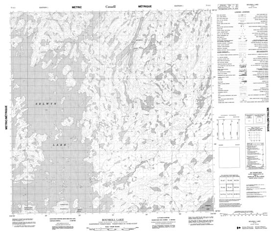 Bouskill Lake Topographic Paper Map 075A01 at 1:50,000 scale
