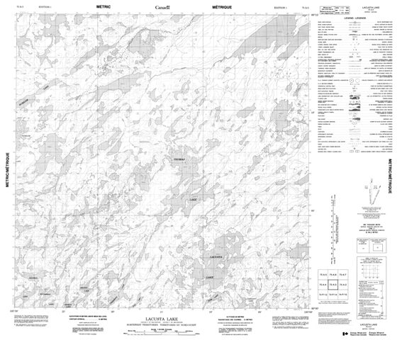 Lacusta Lake Topographic Paper Map 075A03 at 1:50,000 scale