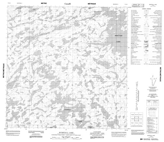 Burstall Lake Topographic Paper Map 075A05 at 1:50,000 scale
