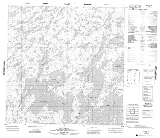 Bouvier Bay Topographic Paper Map 075B01 at 1:50,000 scale