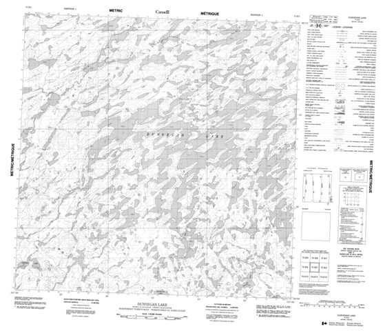 Dunvegan Lake Topographic Paper Map 075B03 at 1:50,000 scale