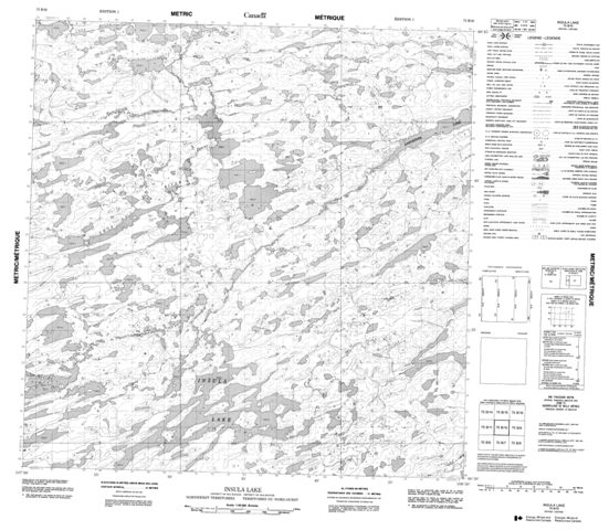 Insula Lake Topographic Paper Map 075B10 at 1:50,000 scale