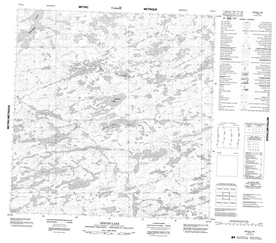 Geeves Lake Topographic Paper Map 075B14 at 1:50,000 scale