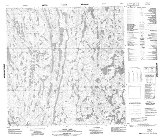 Tatse Lake Topographic Paper Map 075C04 at 1:50,000 scale
