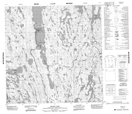 Shark Lake Topographic Paper Map 075C05 at 1:50,000 scale