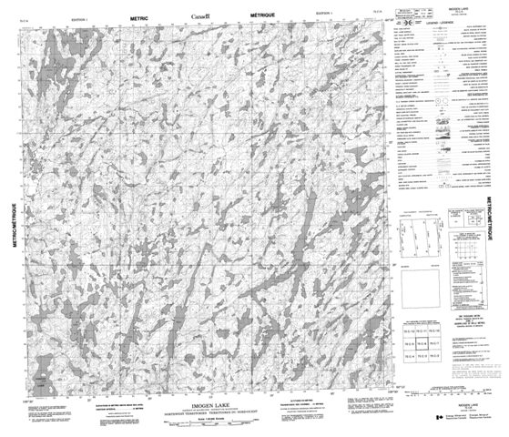 Imogen Lake Topographic Paper Map 075C06 at 1:50,000 scale