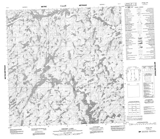 Escort Lake Topographic Paper Map 075C07 at 1:50,000 scale