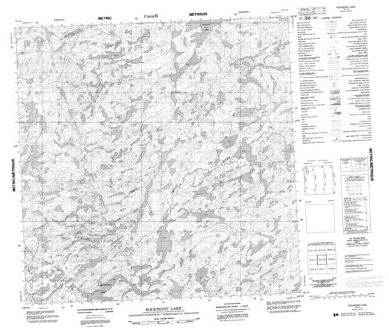 Rockpoint Lake Topographic Paper Map 075C08 at 1:50,000 scale