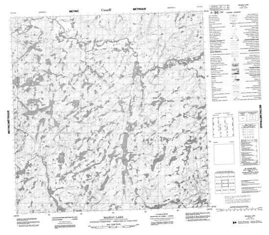Majeau Lake Topographic Paper Map 075C10 at 1:50,000 scale