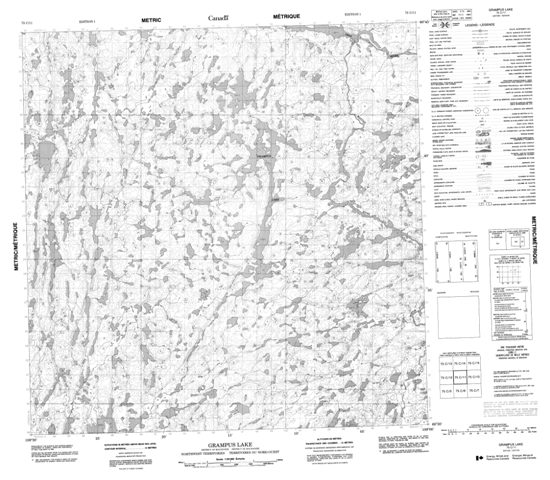 Grampus Lake Topographic Paper Map 075C11 at 1:50,000 scale