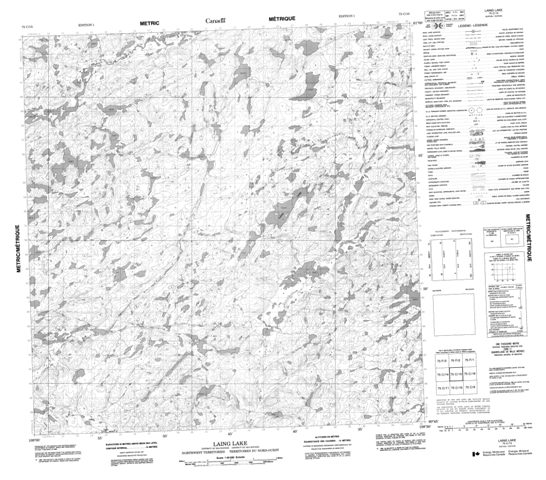Laing Lake Topographic Paper Map 075C15 at 1:50,000 scale