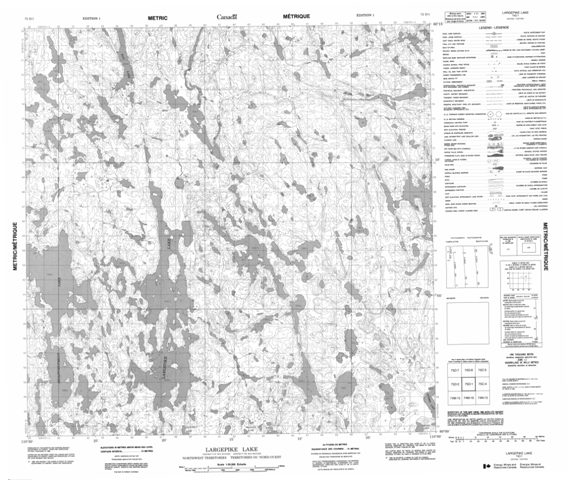 Largepike Lake Topographic Paper Map 075D01 at 1:50,000 scale