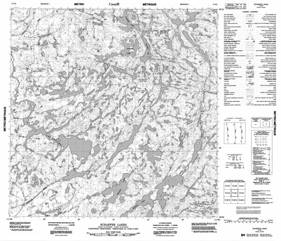 Schaefer Lakes Topographic Paper Map 075D03 at 1:50,000 scale