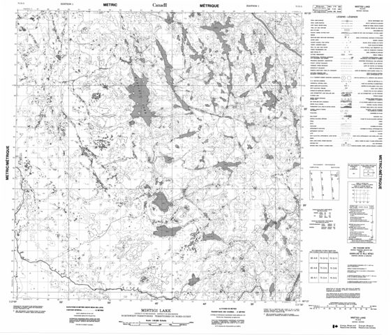 Mistigi Lake Topographic Paper Map 075D05 at 1:50,000 scale