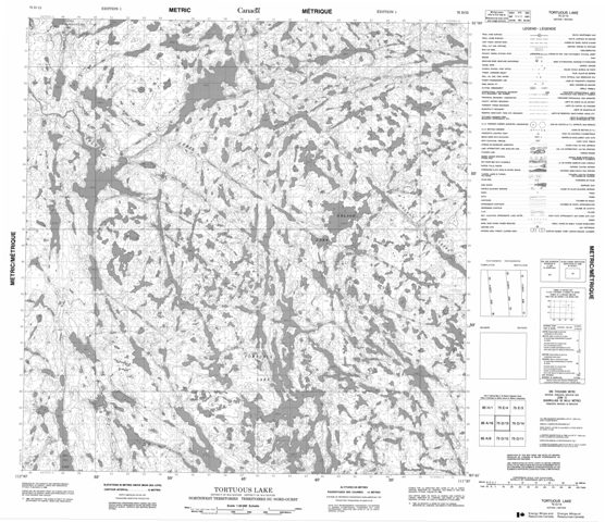 Tortuous Lake Topographic Paper Map 075D13 at 1:50,000 scale