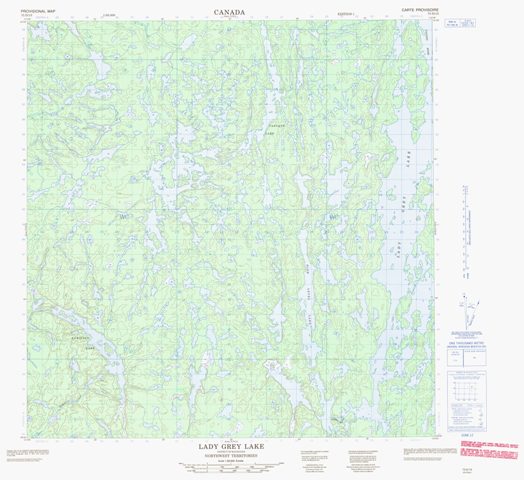 Lady Grey Lake Topographic Paper Map 075D15 at 1:50,000 scale