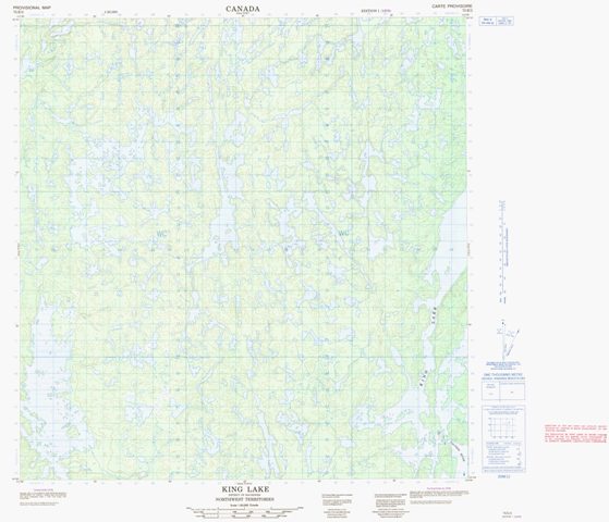 King Lake Topographic Paper Map 075E02 at 1:50,000 scale