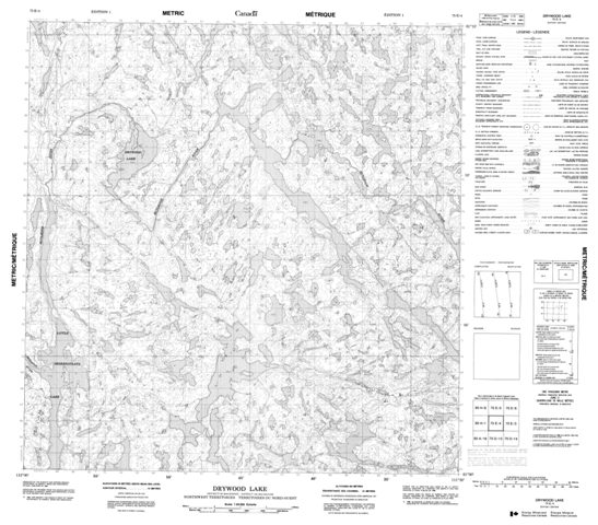 Drywood Lake Topographic Paper Map 075E04 at 1:50,000 scale