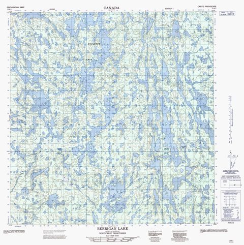 Berrigan Lake Topographic Paper Map 075E07 at 1:50,000 scale