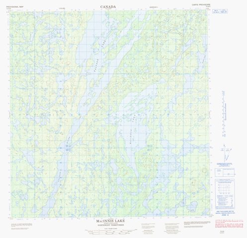 Macinnis Lake Topographic Paper Map 075E08 at 1:50,000 scale