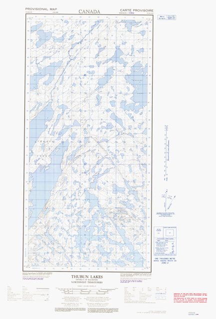 Thubun Lakes Topographic Paper Map 075E12E at 1:50,000 scale