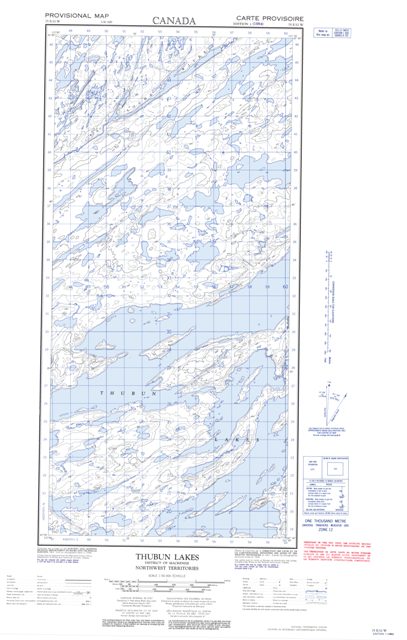 Thubun Lakes Topographic Paper Map 075E12W at 1:50,000 scale