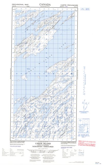 Union Island Topographic Paper Map 075E13W at 1:50,000 scale