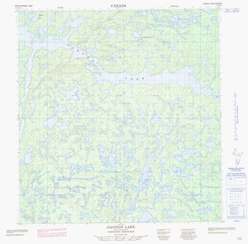 Gagnon Lake Topographic Paper Map 075E16 at 1:50,000 scale