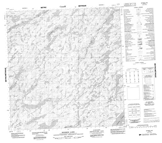 Boomer Lake Topographic Paper Map 075F08 at 1:50,000 scale