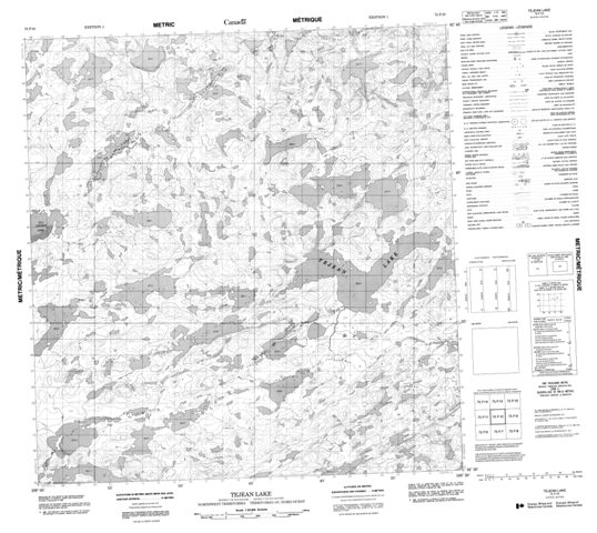 Tejean Lake Topographic Paper Map 075F10 at 1:50,000 scale