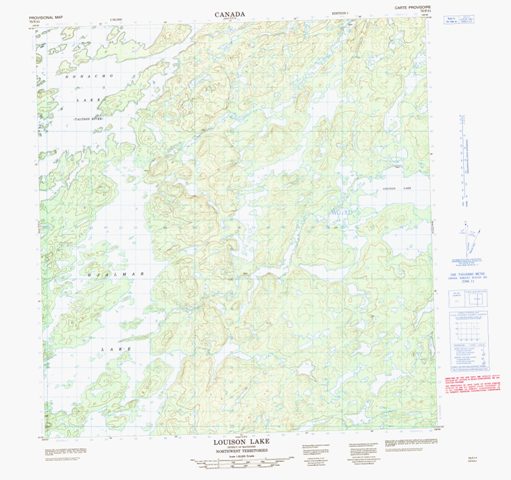 Louison Lake Topographic Paper Map 075F11 at 1:50,000 scale