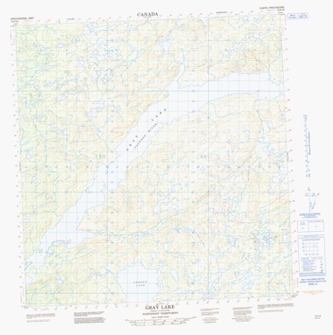 Gray Lake Topographic Paper Map 075F16 at 1:50,000 scale