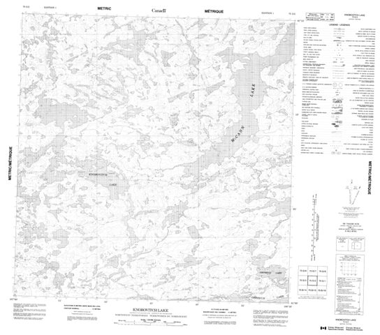Knobovitch Lake Topographic Paper Map 075G02 at 1:50,000 scale