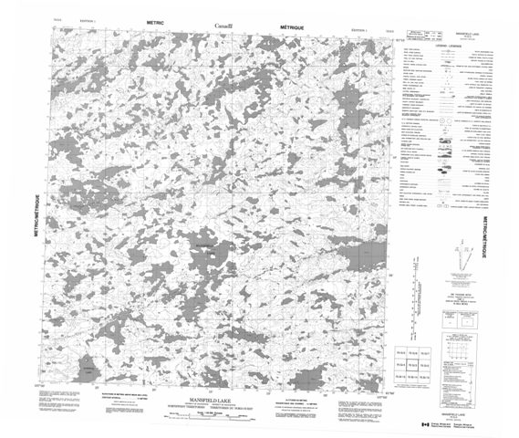 Mansfield Lake Topographic Paper Map 075G03 at 1:50,000 scale